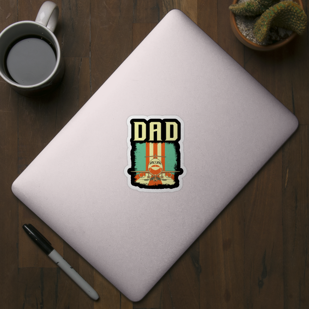 Retro Airplane Pilot Dad Plane Aviation Father by theperfectpresents